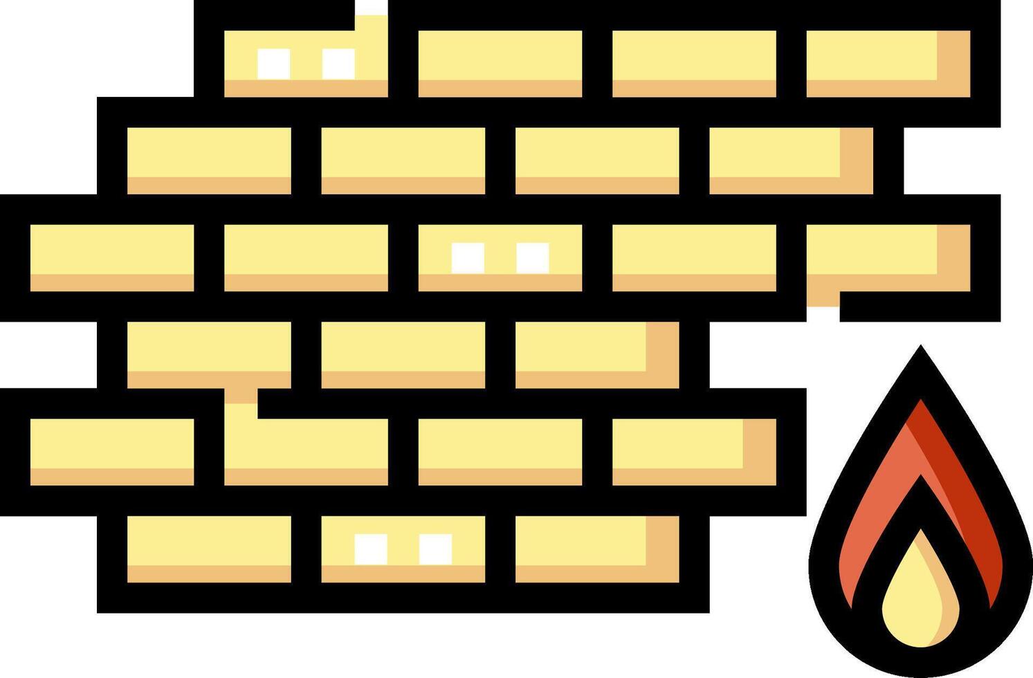 A brick wall with a fire and a candle vector
