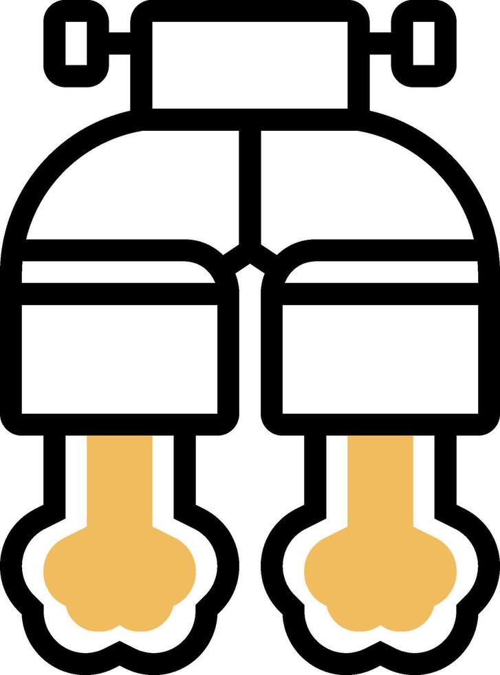 A pair of pants with a pair of feet vector