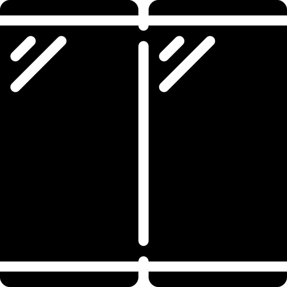 Two black and white doors with a white outline vector
