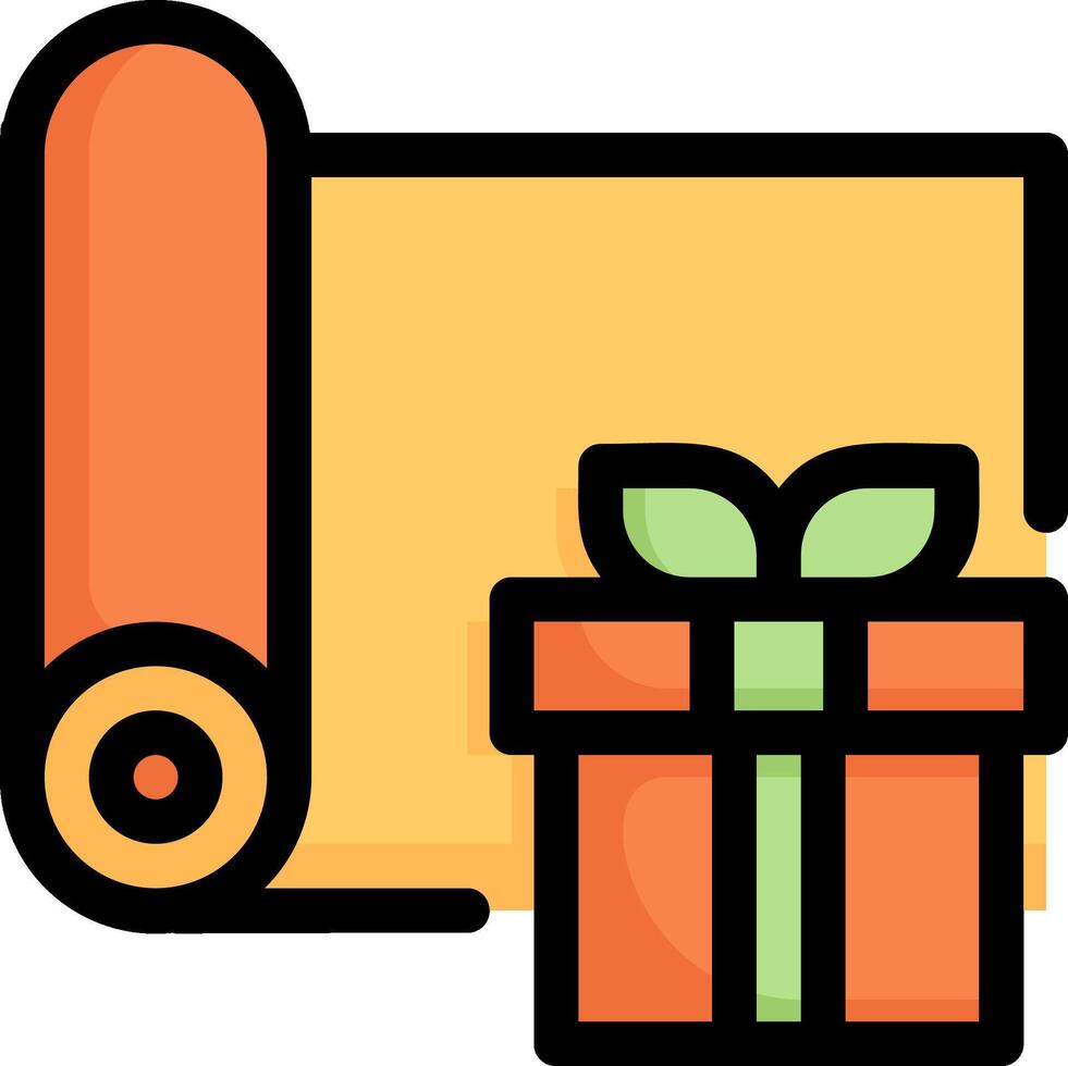 A roll of paper and a gift box vector