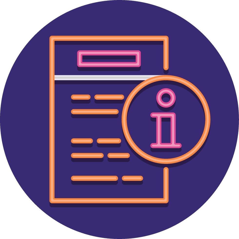 A purple circle with an icon of a document and a person vector