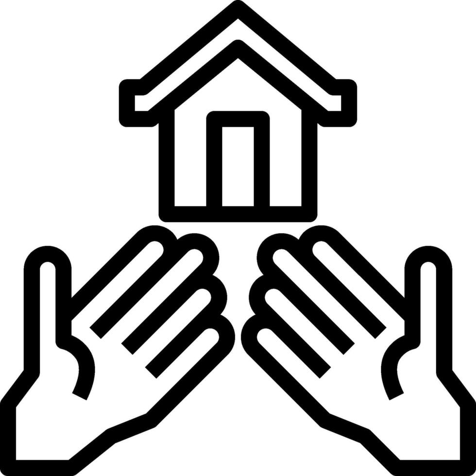 Two hands holding a house icon vector