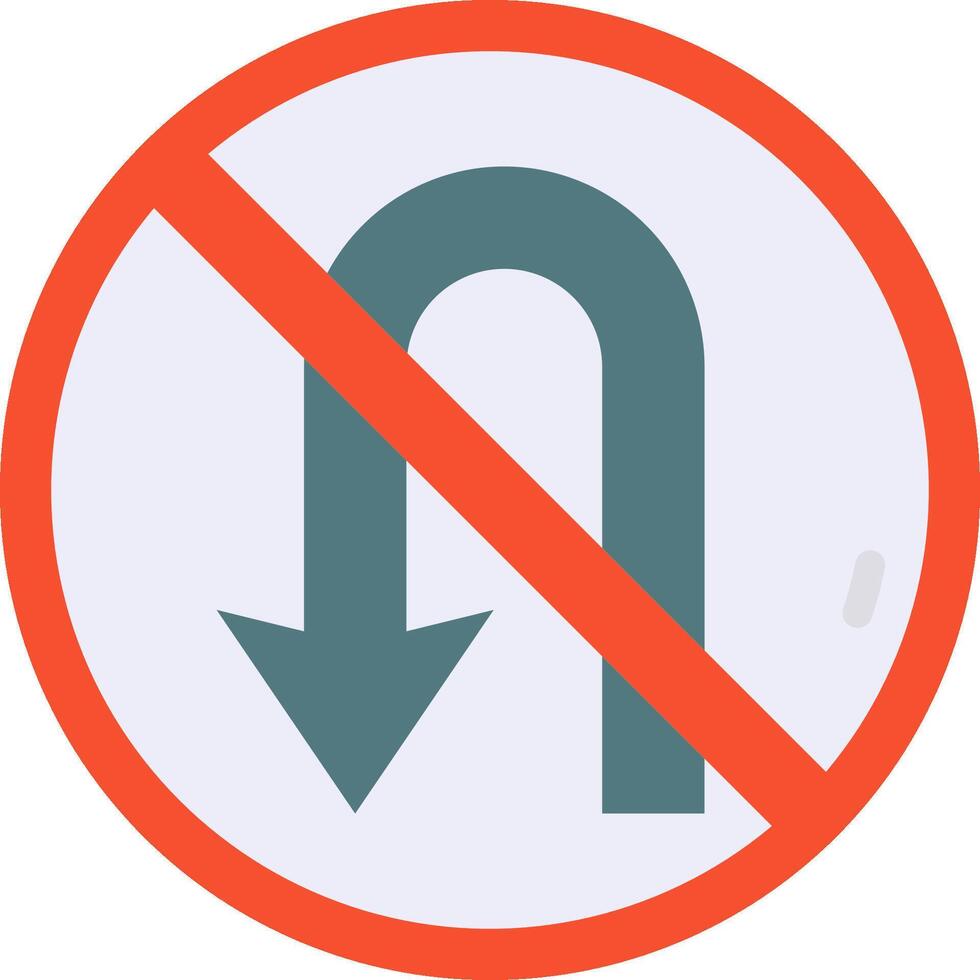 A no turn sign with an arrow pointing to the right vector