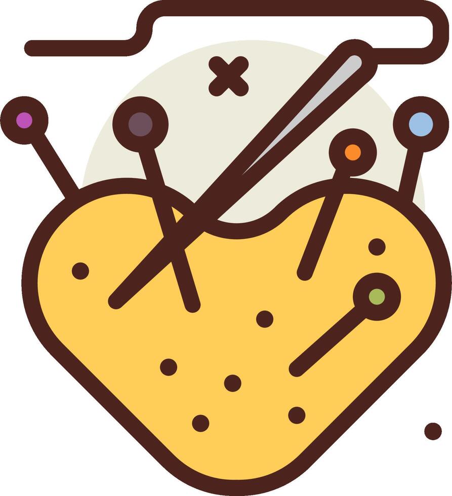A pin and needle in a heart shape vector