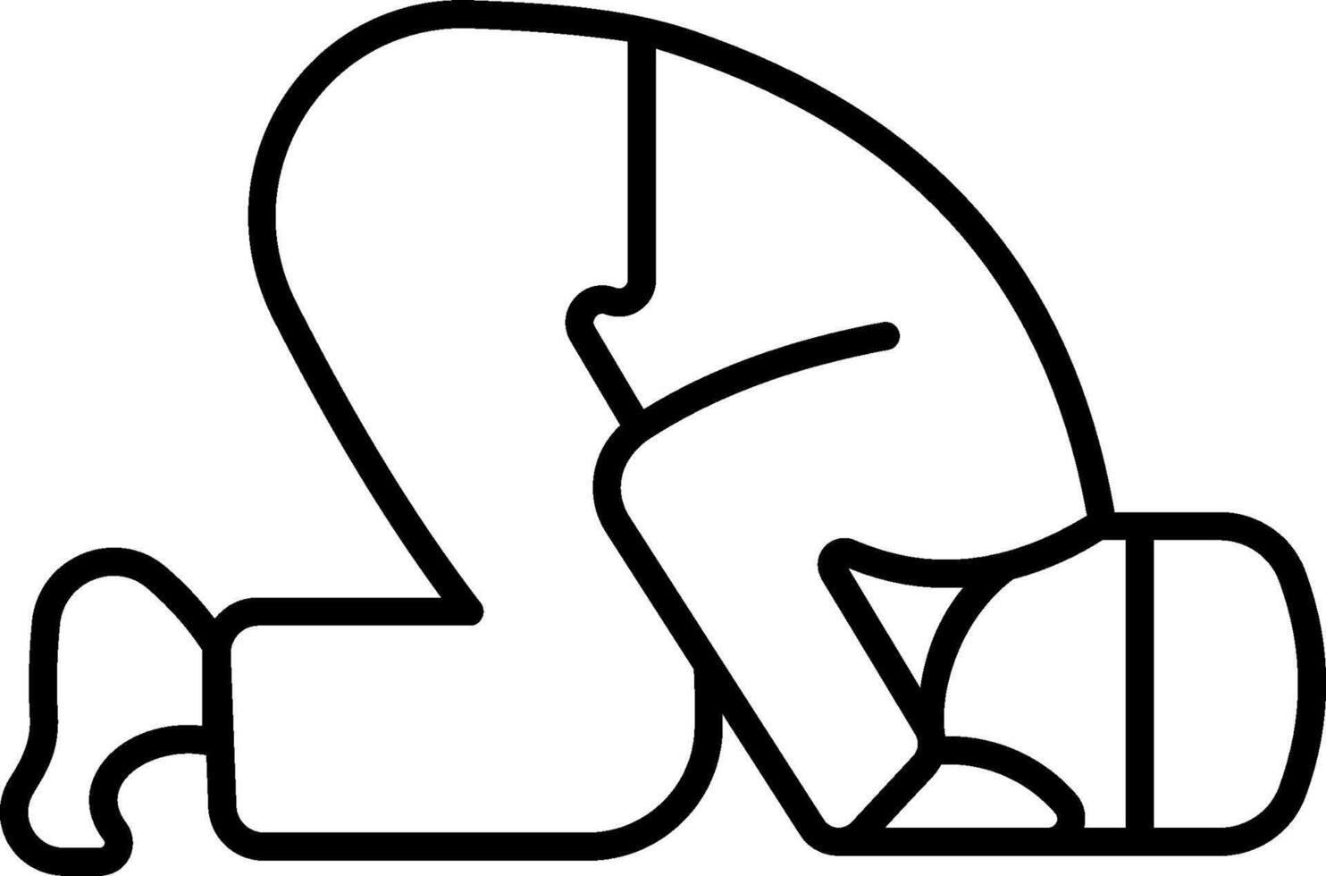 A man kneeling down with his hands on his knees vector