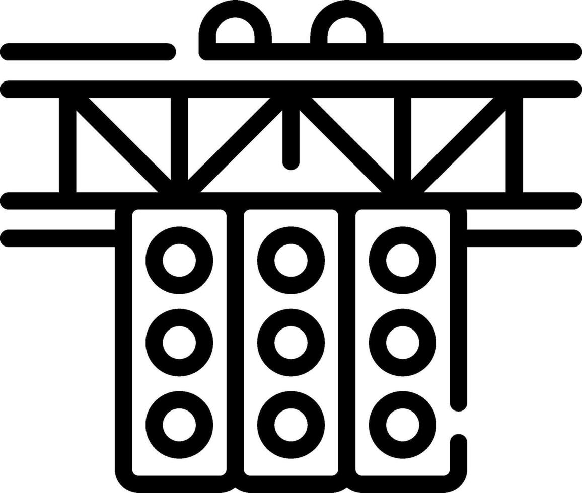 A black and white illustration of a crane vector