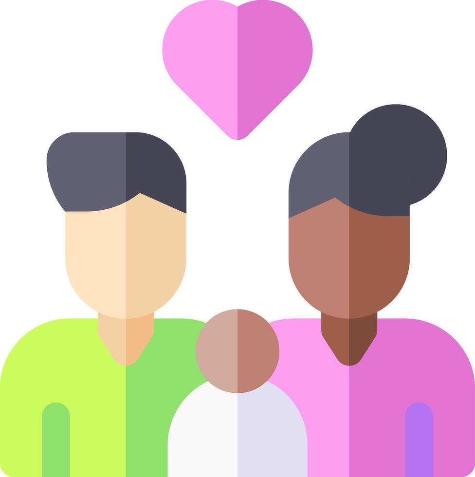 A family with a baby and a heart vector