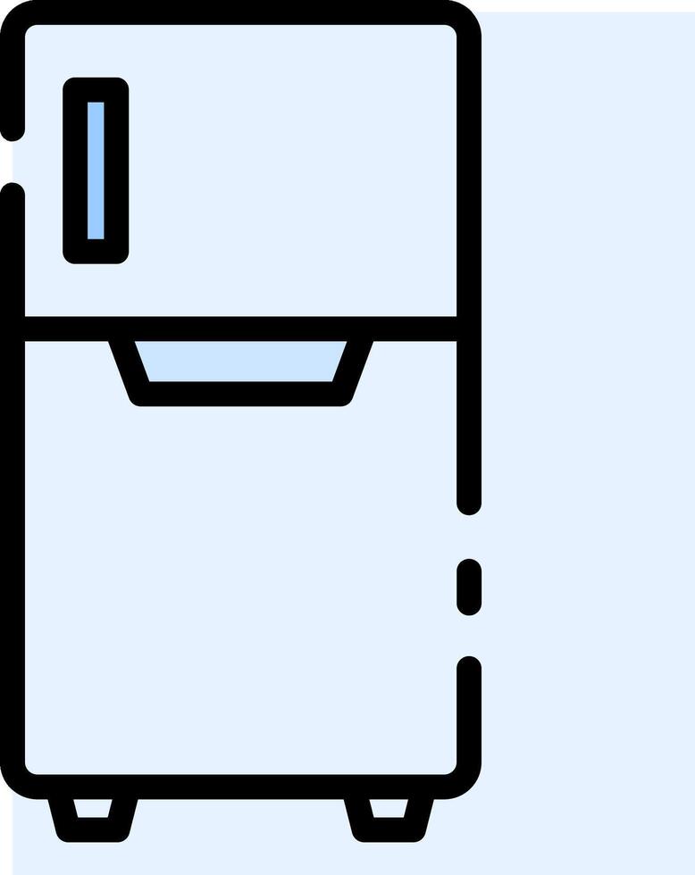 A refrigerator with a blue handle on it vector