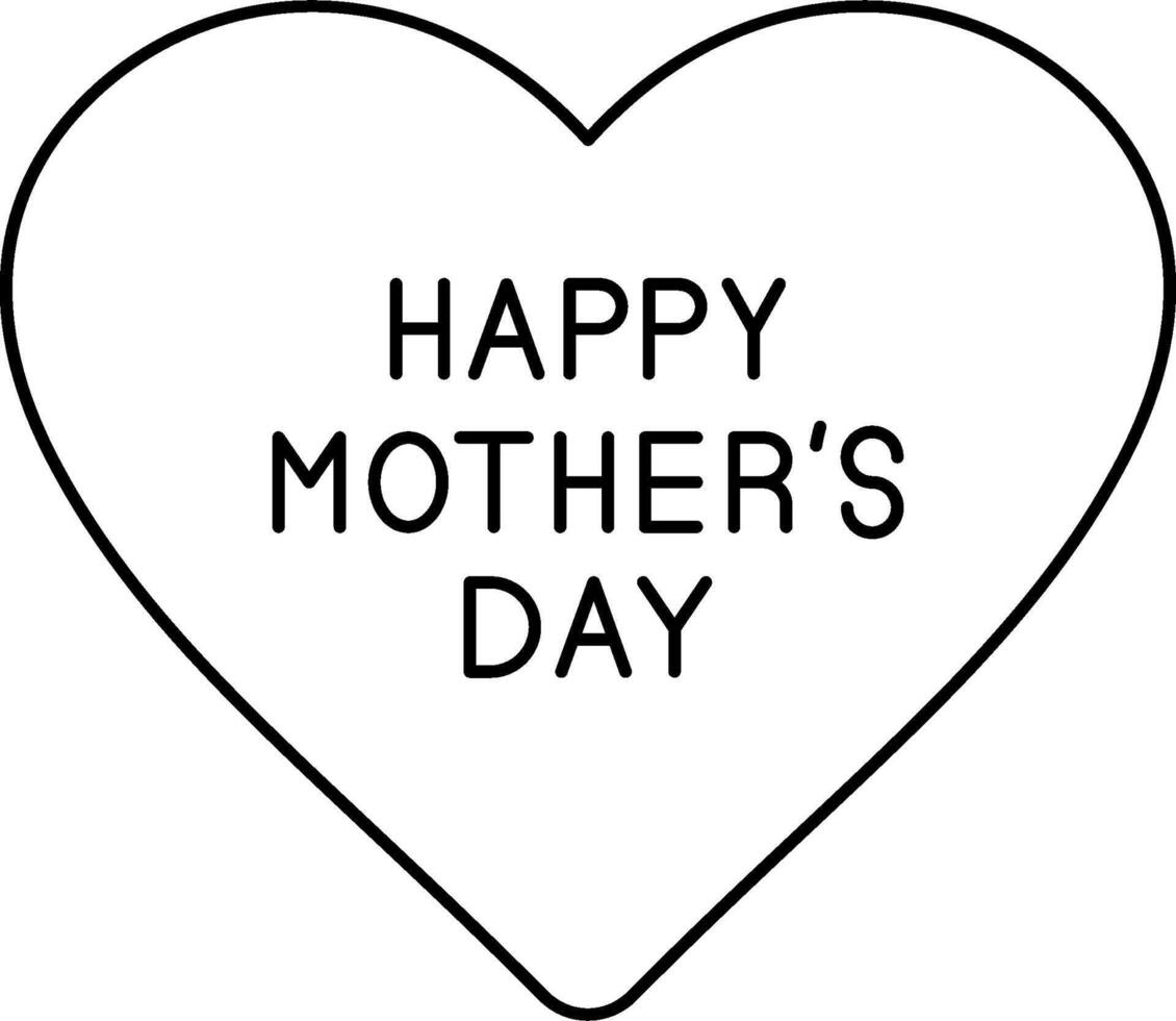 Happy mother's day coloring page vector