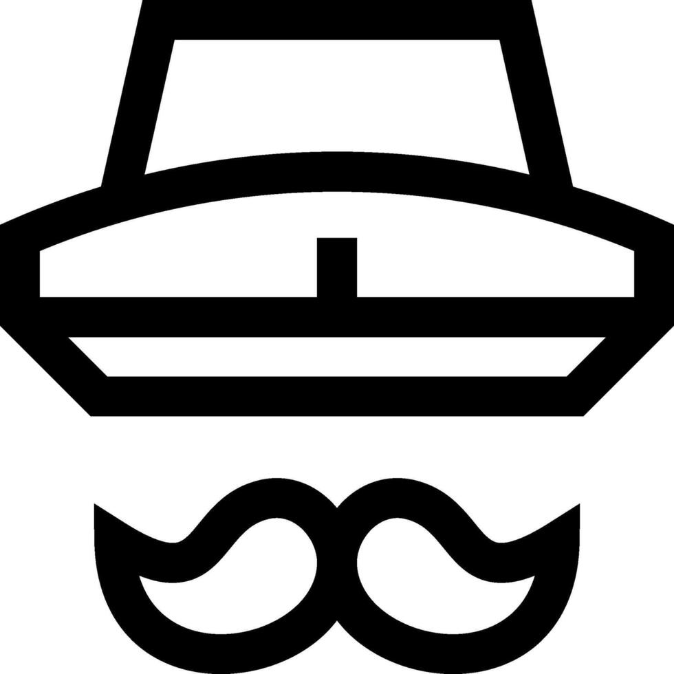 A mustache and hat icon vector