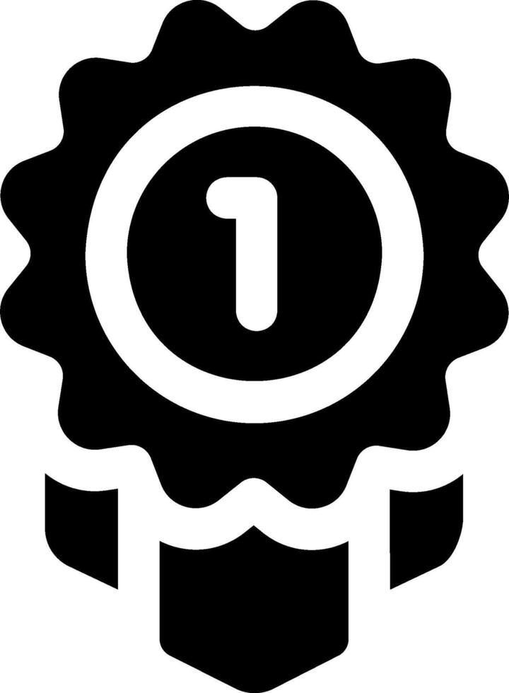 A black and white icon of a number one vector