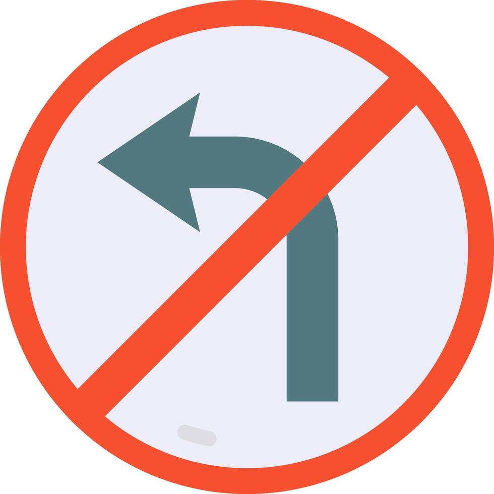 A no left turn sign on a white background vector