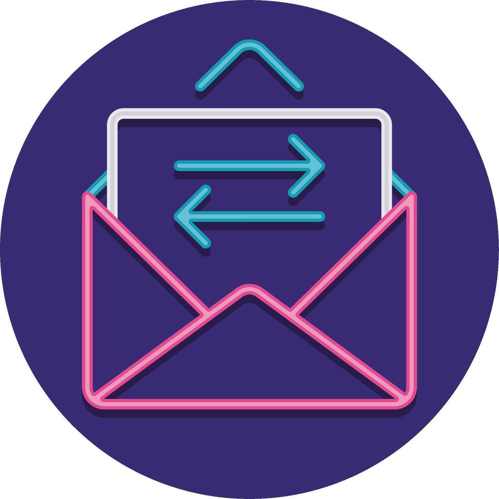 Email marketing icon with arrow pointing to the right vector