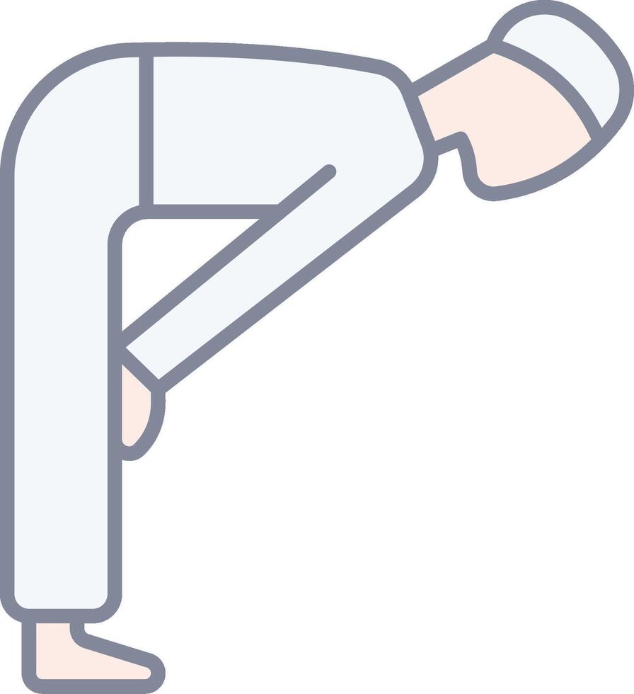 A man in a white shirt is doing a downward bend vector