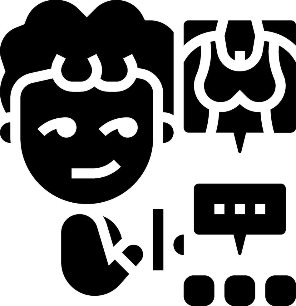 A black and white icon of a man and woman vector