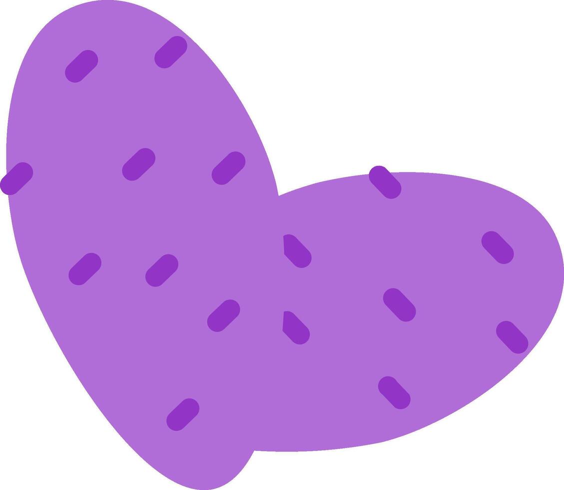 A purple heart shaped object with dots on it vector
