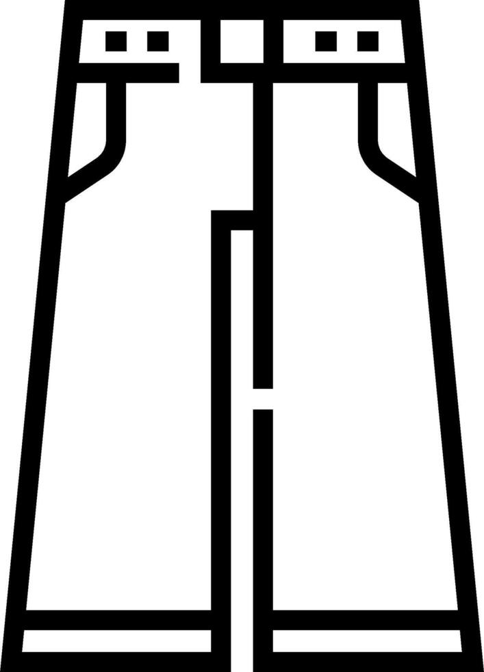 A black and white drawing of a pair of pants vector
