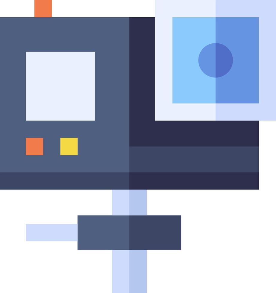 A flat icon of a camera on a tripod vector