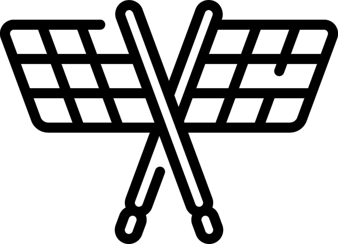 A black and white logo of two crossed tennis rackets vector