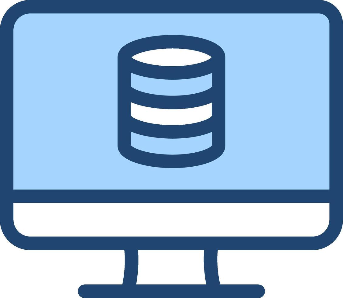 A computer monitor with a large stack of data on it vector