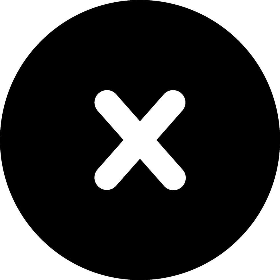 An x symbol in a black circle vector