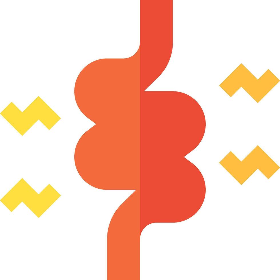 An orange and yellow stomach with arrows vector