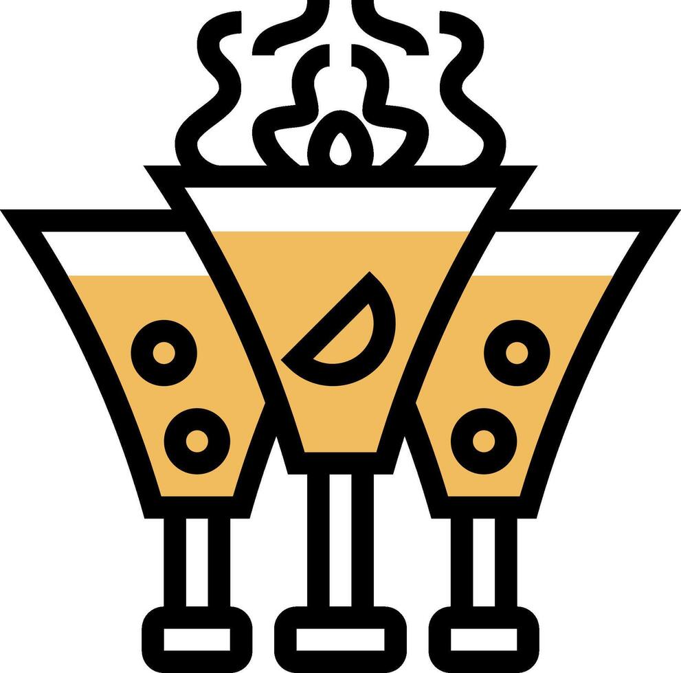 A cocktail with a glass of liquid and a straw vector