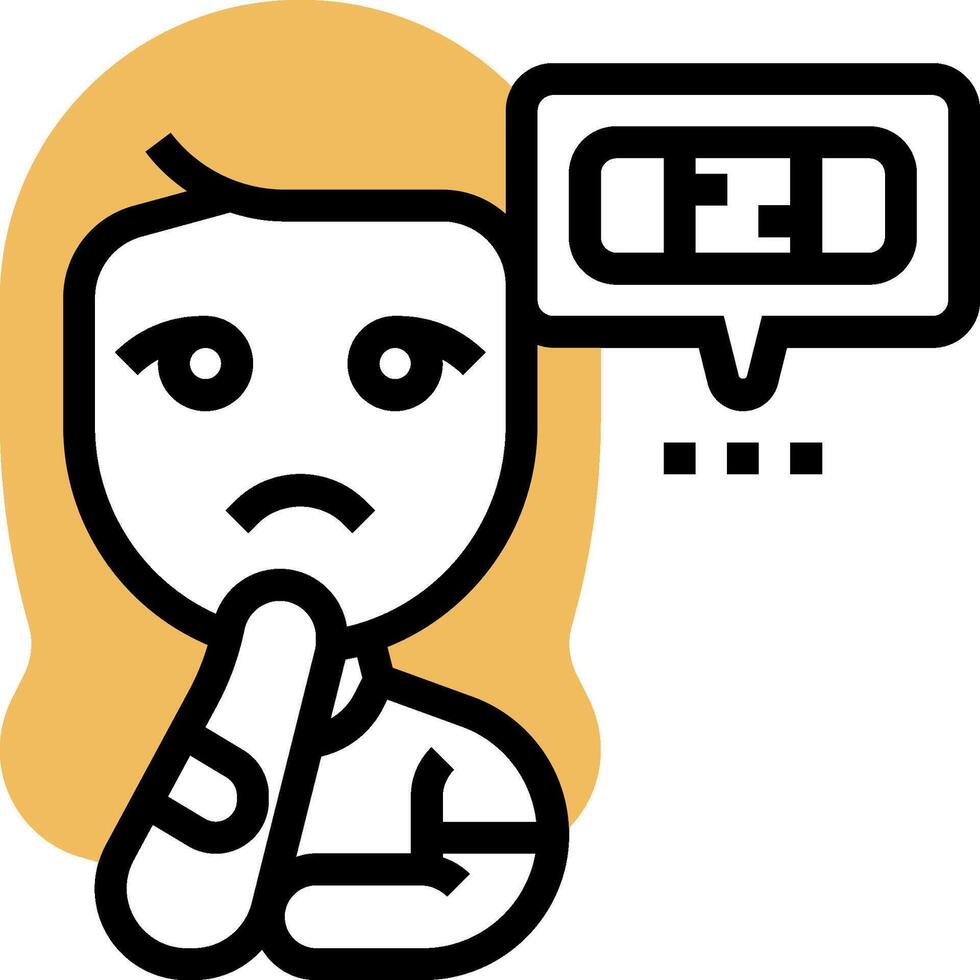 A woman with a thought bubble on her head vector