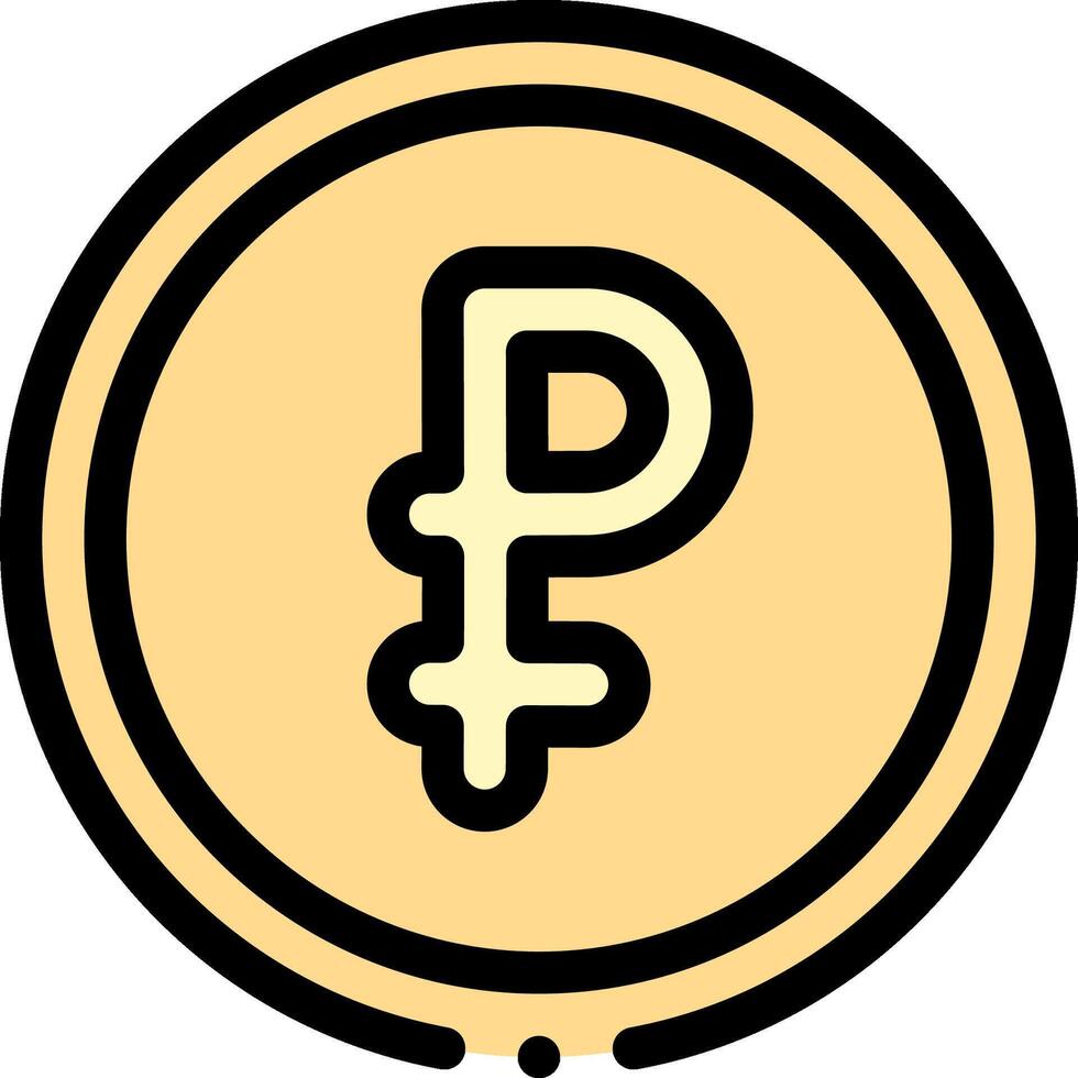 A yellow coin with the letter p on it vector