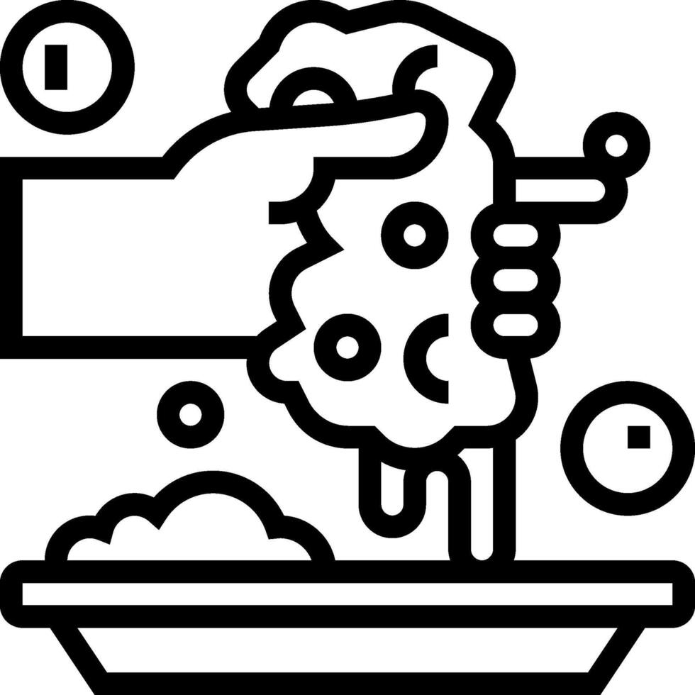 A hand is holding a plate with food on it vector