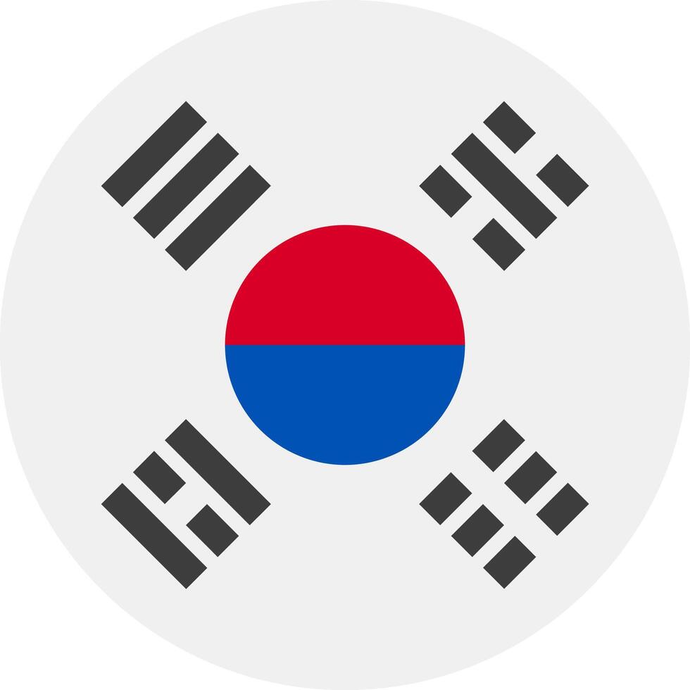 South korea flag icon illustration vector