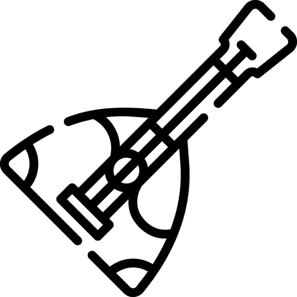 A black and white line drawing of a guitar vector