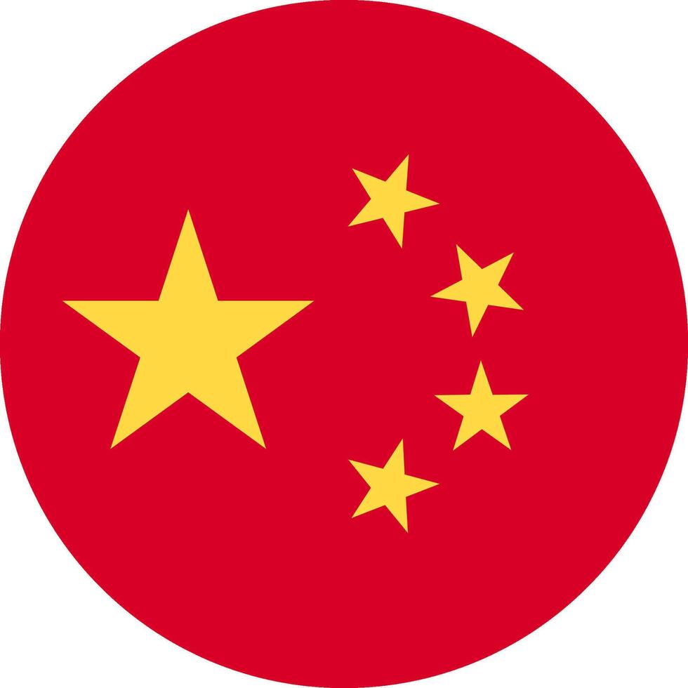 The chinese flag in a red circle vector