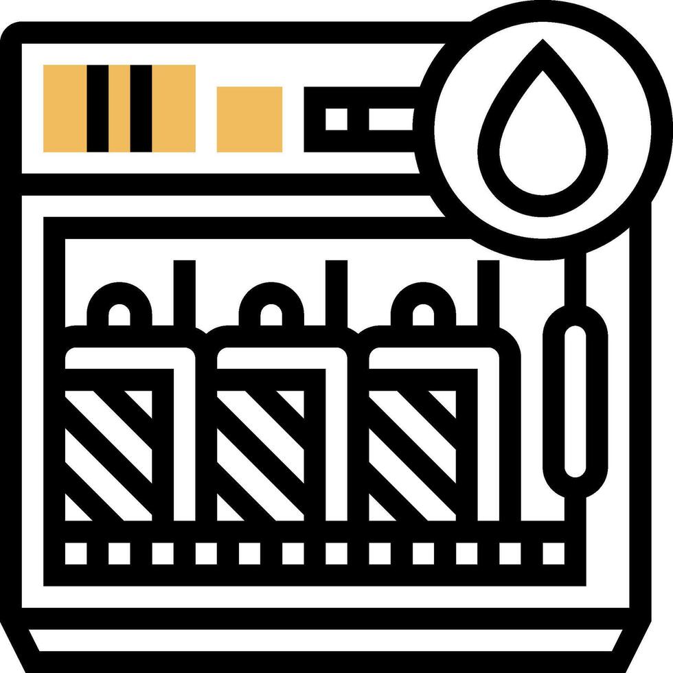 A black and white image of a machine with a drop of liquid vector