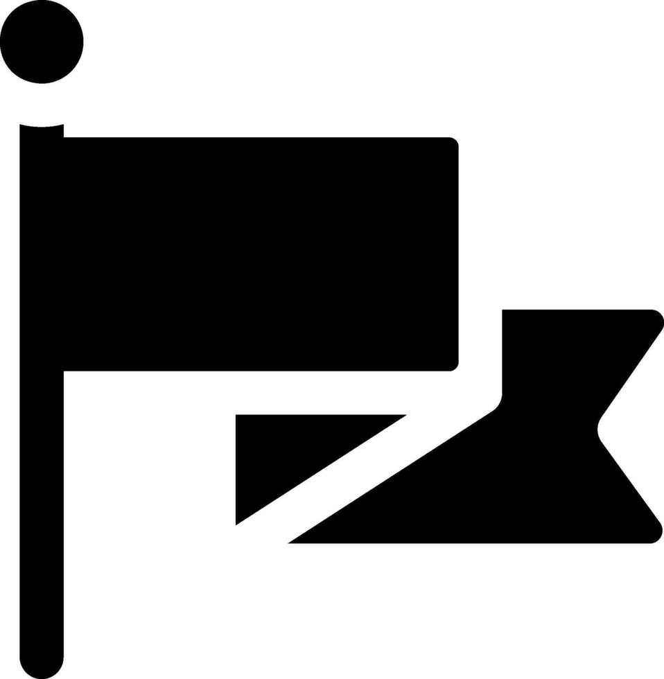 A black and white icon of a flag vector