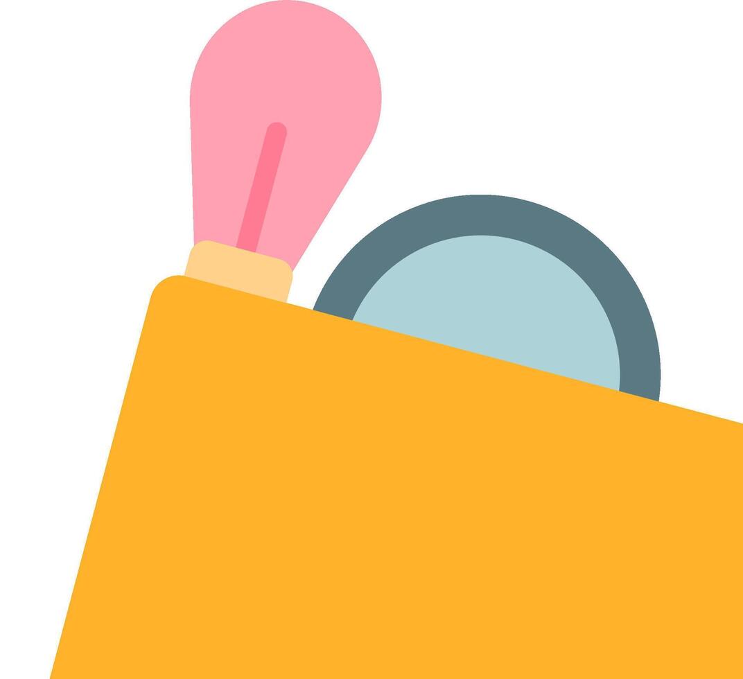 A yellow wallet with a pink light bulb vector