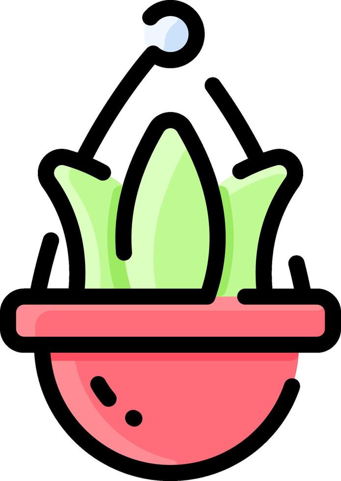 A plant in a pot with a green leaf vector