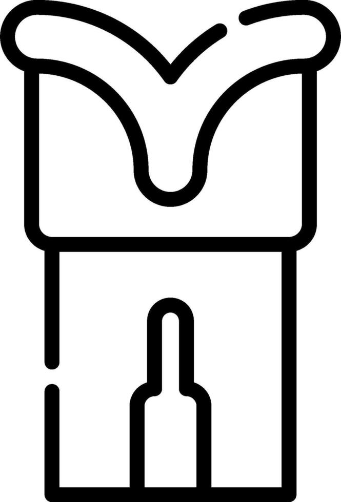 A black and white icon of a door vector