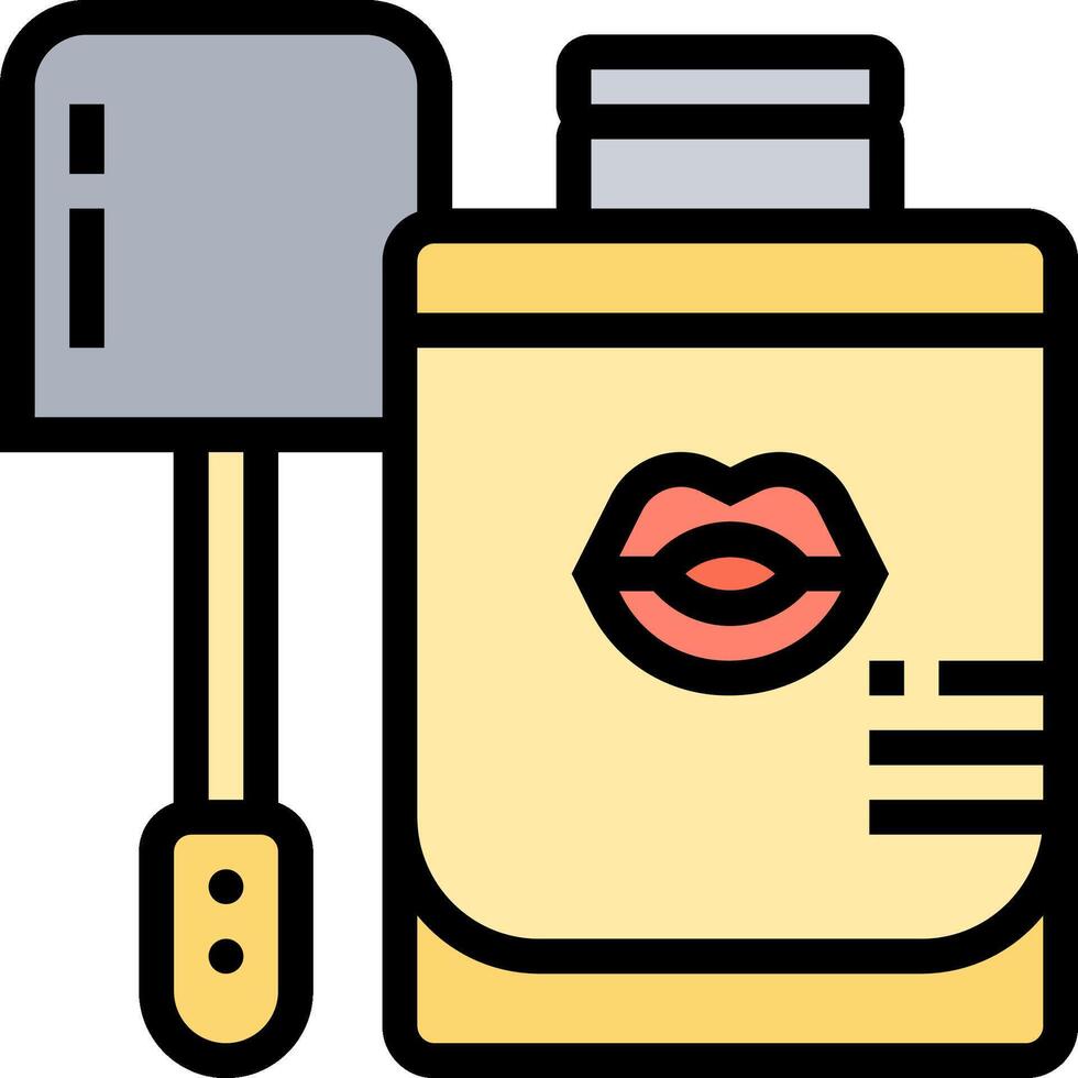 A bottle of lipstick and a spatula vector