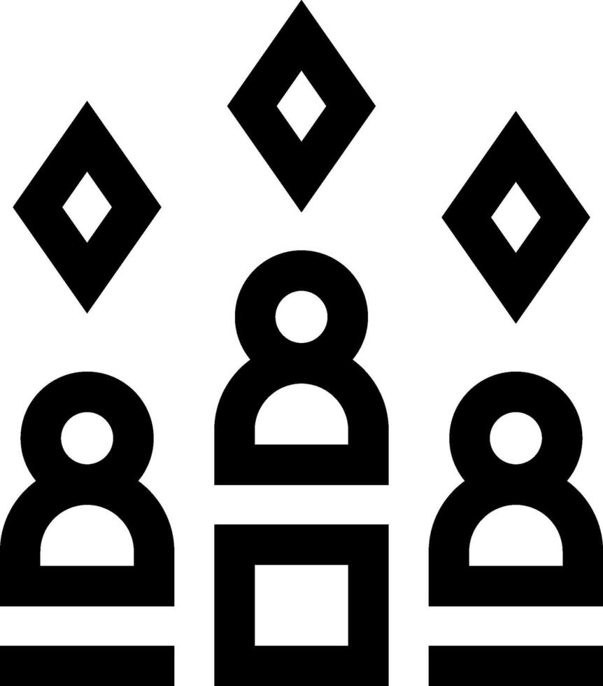 A black and white logo with three people in it vector