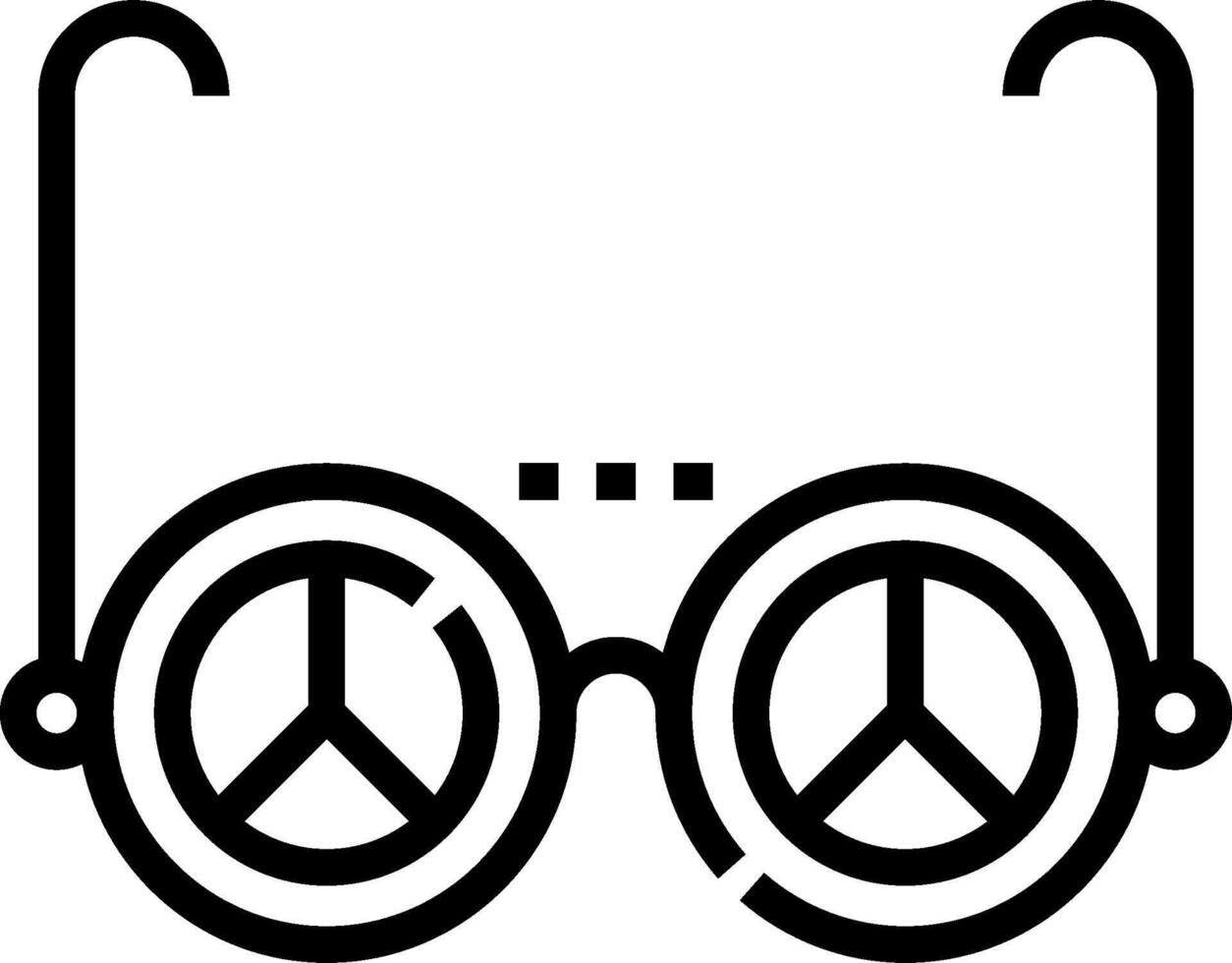Glasses with peace sign icon vector