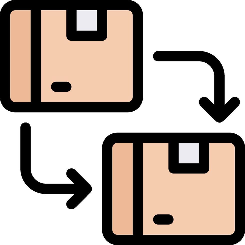 Two folders with a arrow pointing to the left vector