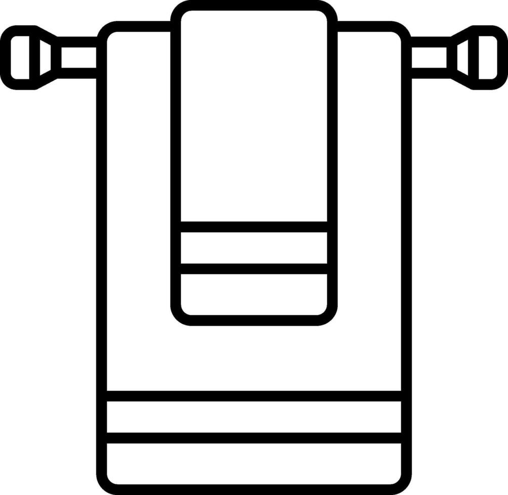 A towel hanging on a hook on a white background vector
