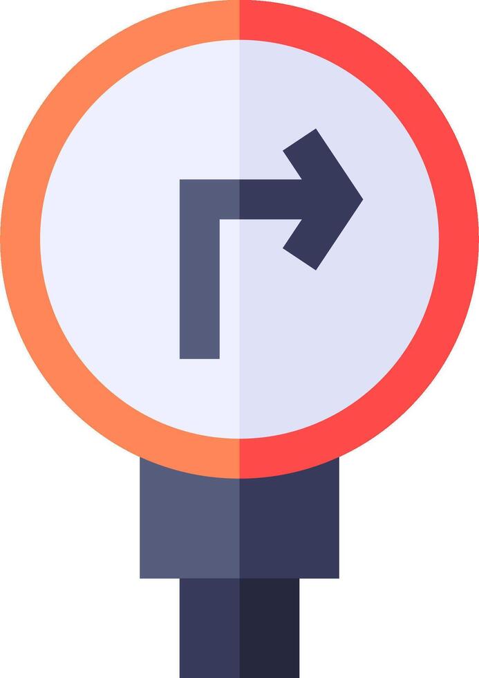 A traffic light with an arrow pointing in the direction of the right vector