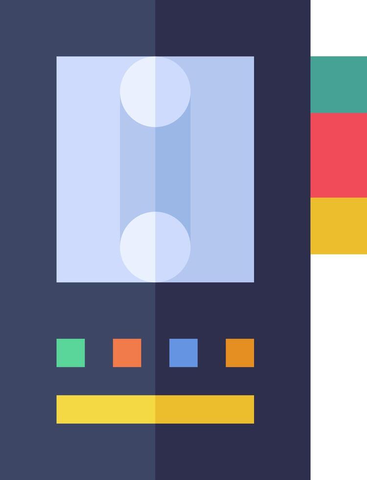 A flat icon of a phone with a colorful background vector