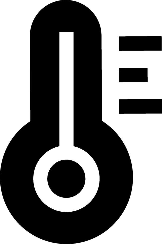 A black and white thermometer icon vector