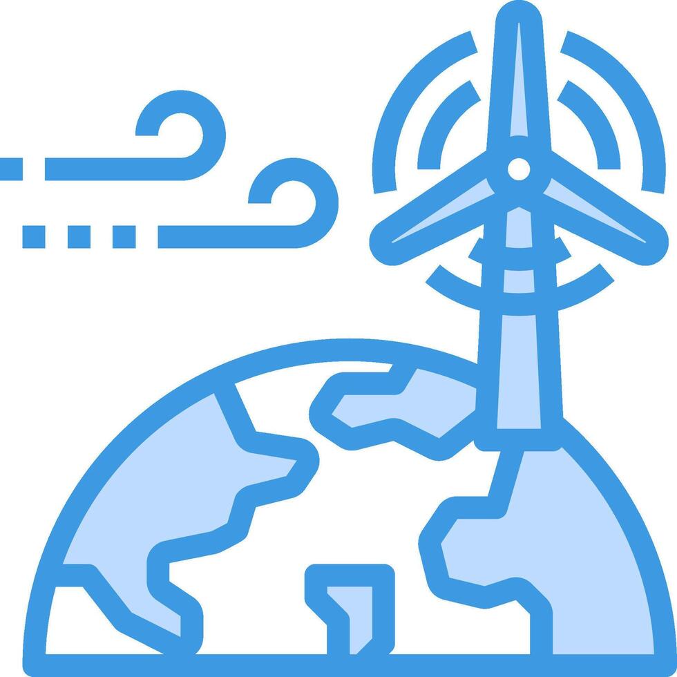 A globe with a wind turbine on it vector