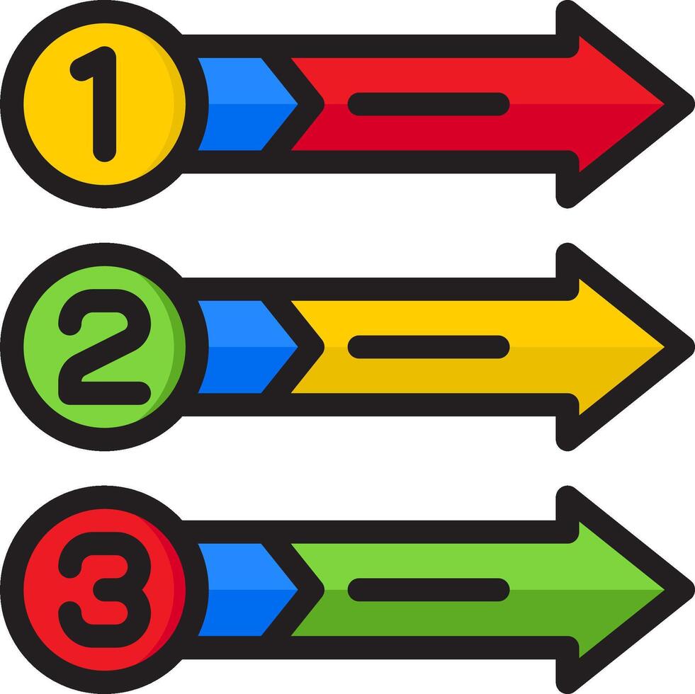 Three arrows pointing to different directions vector
