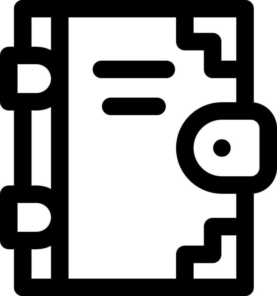 A black and white icon of a book vector