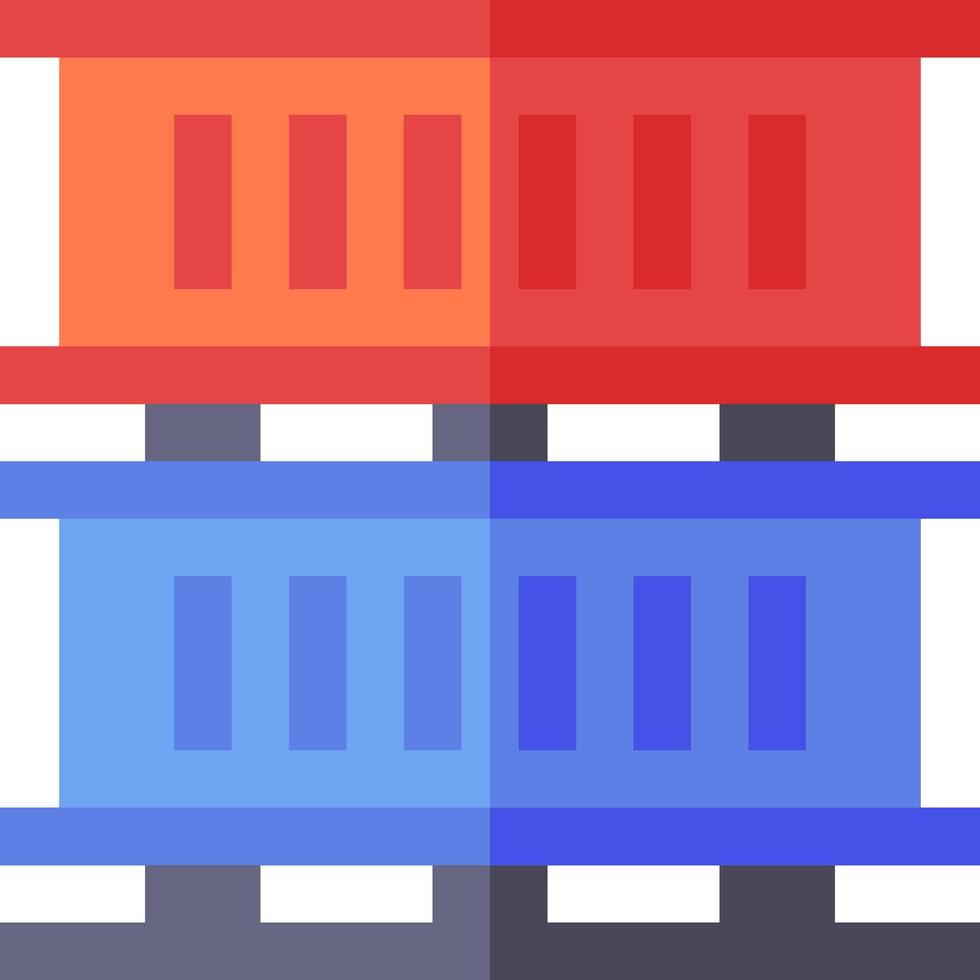 A stack of two red and blue crates vector